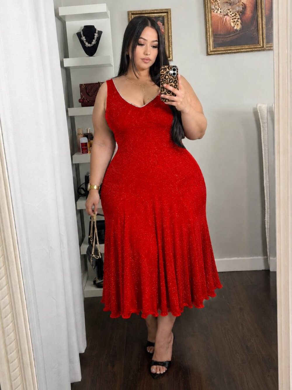 Vintage Red Rivars Sunburst Fit and Flare Dress Size 18
